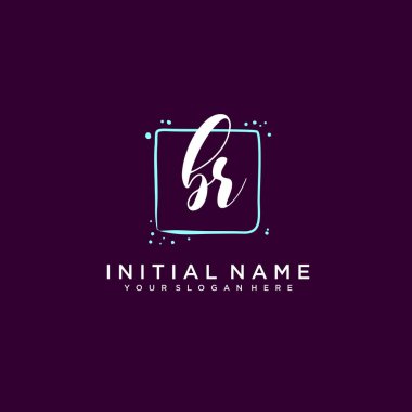 BR Monogramlı Modern Çiçek Baş Logosu