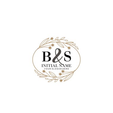 Minimalist Çiçek Baş Logosu, BS Marka Şablonu