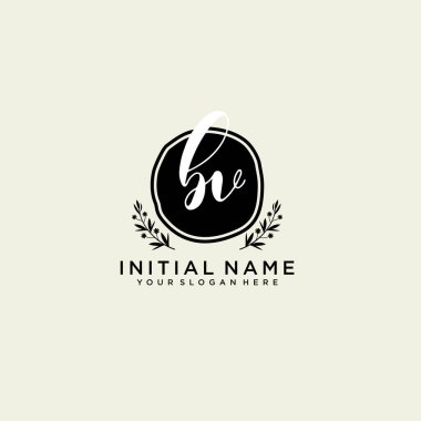 BV Monogramlı Modern Çiçek Baş Logosu