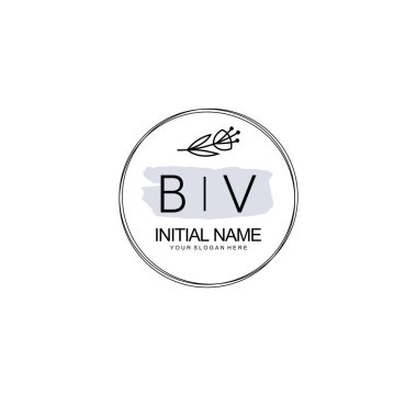 Kişisel ya da Marka İçin BV Minimal Çiçek Logosu Koleksiyonu