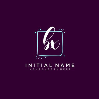 BX Monogramlı Modern Çiçek Baş Logosu