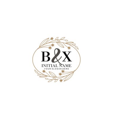 Minimalist Çiçek Baş Logosu, BX Marka Şablonu