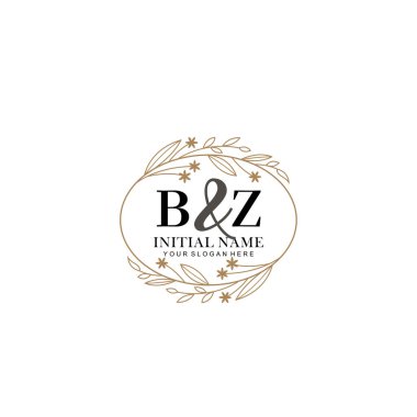 Minimalist Çiçek Baş Logosu, BZ Marka Şablonu