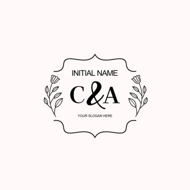Minimalist Çiçek Baş Logosu, CA Marka Şablonu