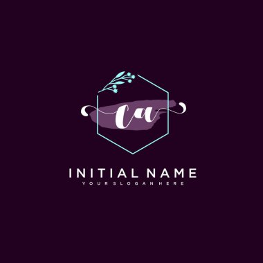 Minimalist Çiçek Baş Logosu, CA Marka Şablonu