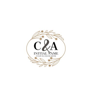 Minimalist Çiçek Baş Logosu, CA Marka Şablonu