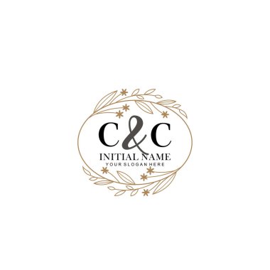 Minimalist Çiçek Baş Logosu, CC Marka Şablonu