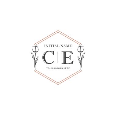 Kişisel veya Marka İçin CE Minimal Çiçek Monogramı Logosu Koleksiyonu