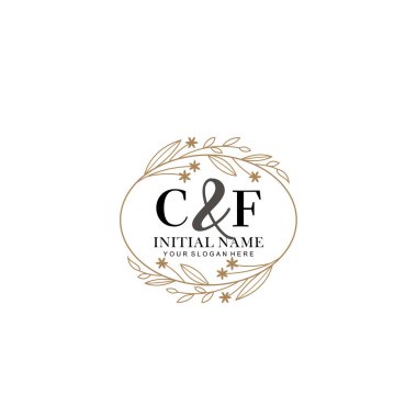 Minimalist Çiçek Baş Logosu, CF Marka Şablonu