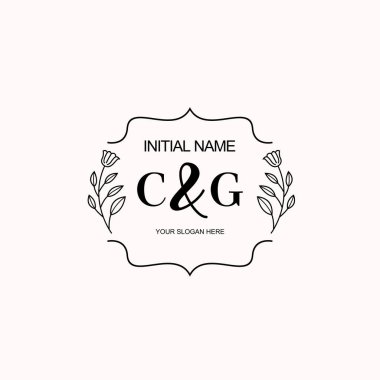 Minimalist Çiçek Baş Logosu, CG Marka Şablonu