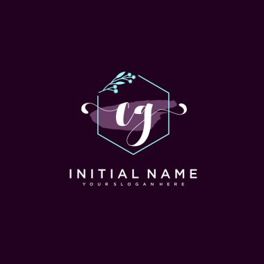 Minimalist Çiçek Baş Logosu, CG Marka Şablonu