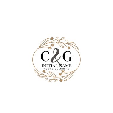 Minimalist Çiçek Baş Logosu, CG Marka Şablonu