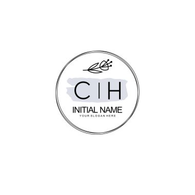 Kişisel ya da Marka İçin CH Minimal Çiçek Logosu Koleksiyonu
