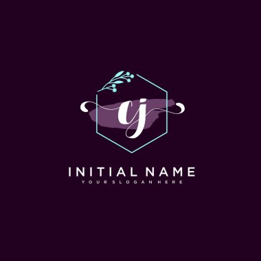 Minimalist Çiçek Baş Logosu, CJ Marka Şablonu