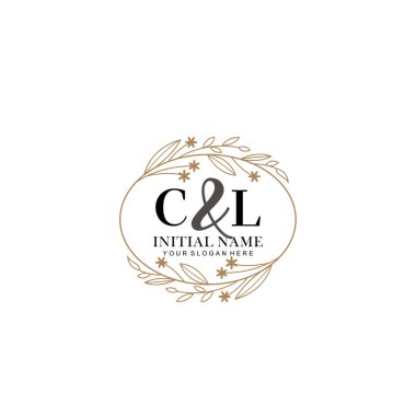 Minimalist Çiçek Baş Logosu, CL Marka Şablonu