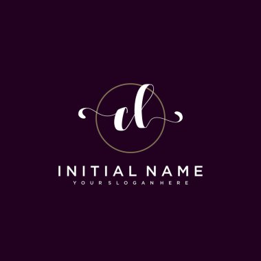 Minimalist Çiçek Baş Logosu, CL Marka Şablonu