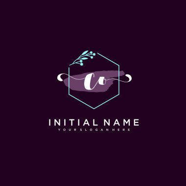 Minimalist Çiçek Baş Logosu, CO Marka Şablonu