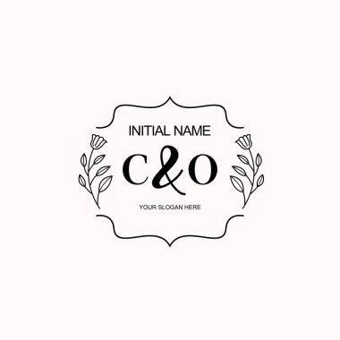 Minimalist Çiçek Baş Logosu, CO Marka Şablonu
