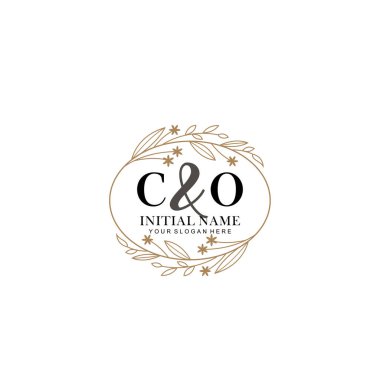 Minimalist Çiçek Baş Logosu, CO Marka Şablonu