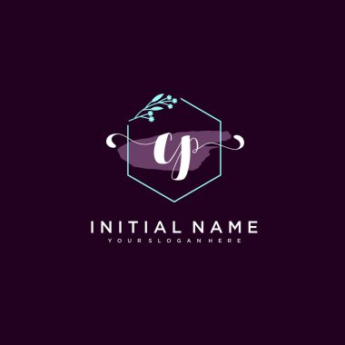 Minimalist Çiçek Baş Logosu, CP Marka Şablonu