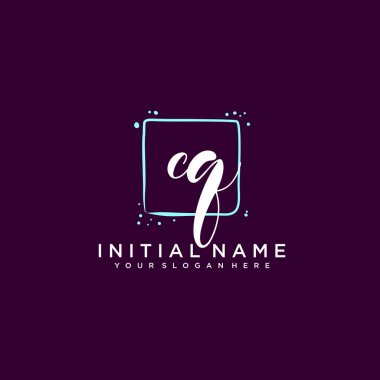 CQ Monogramlı Modern Çiçek Baş Logosu