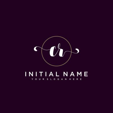 Minimalist Çiçek Baş Logosu, CR Marka Şablonu