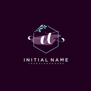 Minimalist Çiçek Baş Logosu, CT Damgalama Şablonu