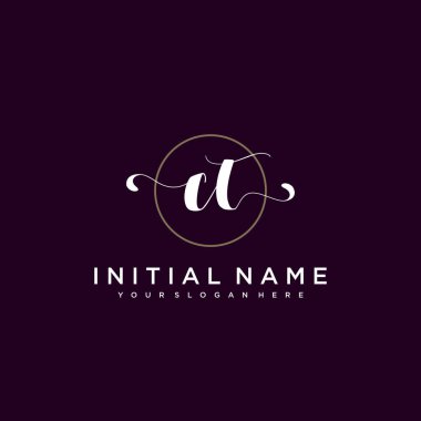 Minimalist Çiçek Baş Logosu, CT Damgalama Şablonu