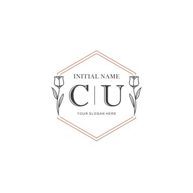 Kişisel ya da Brand için CU Minimal Çiçek Logosu Koleksiyonu