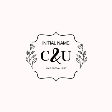 Minimalist Çiçek Baş Logosu, CU Marka Şablonu