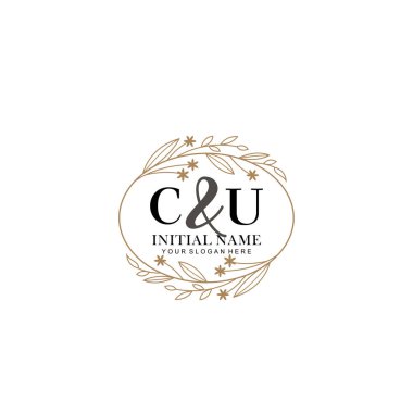 Minimalist Çiçek Baş Logosu, CU Marka Şablonu