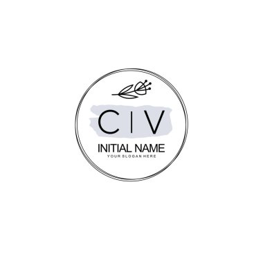 Kişisel ya da Marka İçin CV Minimal Çiçek Monogram Logosu Koleksiyonu
