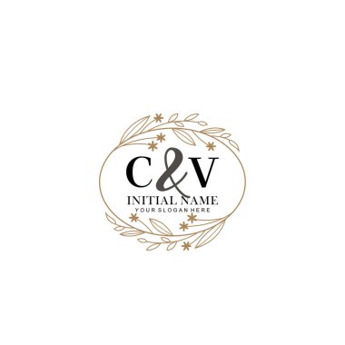 Minimalist Çiçek Baş Logosu, CV Marka Şablonu