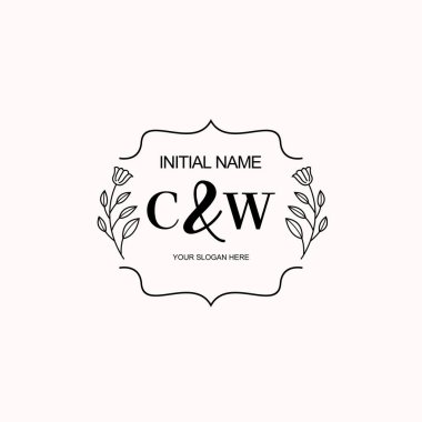 Minimalist Çiçek Baş Logosu, CW Marka Şablonu
