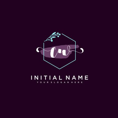 Minimalist Çiçek Baş Logosu, CW Marka Şablonu