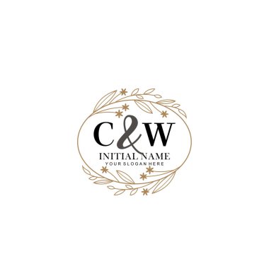 Minimalist Çiçek Baş Logosu, CW Marka Şablonu