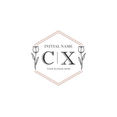 Kişisel ya da Marka İçin CX Minimal Çiçek Logosu Koleksiyonu