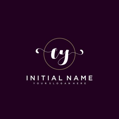 Minimalist Çiçek Baş Logosu, CY Marka Şablonu