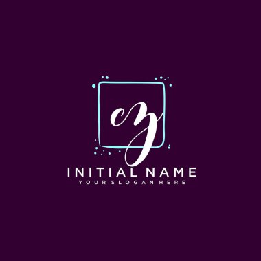 CZ Monogramlı Modern Çiçek Baş Logosu