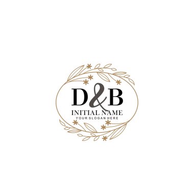 Minimalist Çiçek Baş Logosu, DB Marka Şablonu