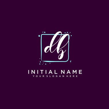 DB Monogramlı Modern Çiçek Baş Logosu