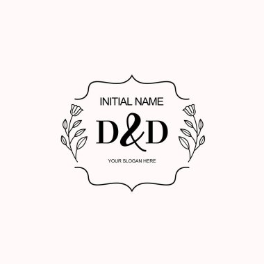 Minimalist Çiçek Baş Logosu, DD Marka Şablonu