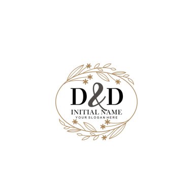 Minimalist Çiçek Baş Logosu, DD Marka Şablonu