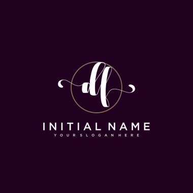 Minimalist Çiçek Baş Logosu, DF Marka Şablonu