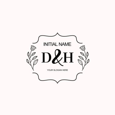 Minimalist Çiçek Baş Logosu, DH Damgalama Şablonu