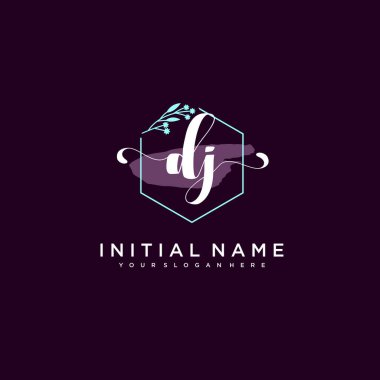 Minimalist Çiçek Baş Logosu, DJ Marka Şablonu