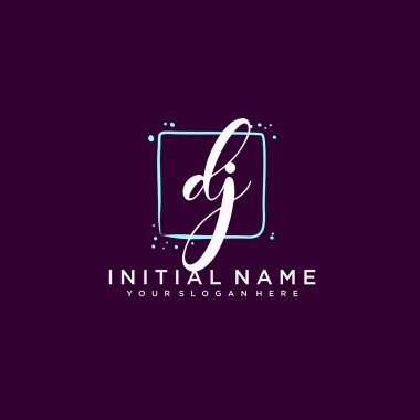 DJ Monogramlı Modern Çiçek Baş Logosu