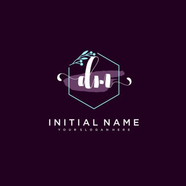 Minimalist Çiçek Baş Logosu, DM Marka Şablonu