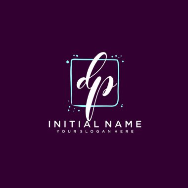 DP Monogramlı Modern Çiçek Baş Logosu