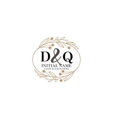 Minimalist Çiçek Baş Logosu, DQ Marka Şablonu